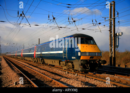 82214 Lolham train électrique National Express east coast main line Peterborough Cambridgeshire Angleterre Angleterre Angleterre Europe Banque D'Images