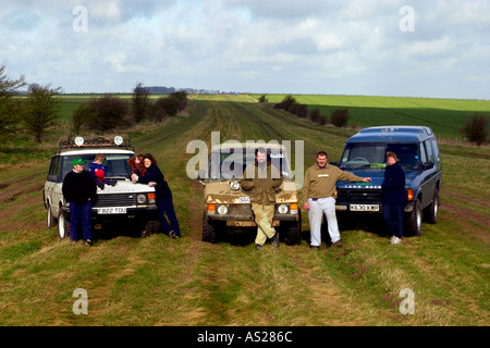 Les membres de l'Association Voie verte sur le sentier national Ridgeway byway dans Berkshire England UK Banque D'Images