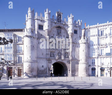 Burgos, Arco de Santa Maria, Mittelalterliches Stadttor Banque D'Images