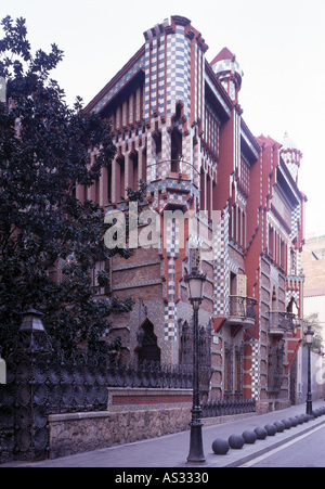 Barcelone, Casa Vicens, Hauptansicht, Architekt : Antonio Gaudi Cornet 1883-1885 Banque D'Images