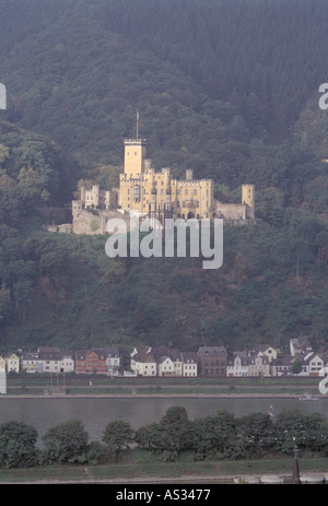 , Schloß Stolzenfels, Blick über den Rhein Banque D'Images