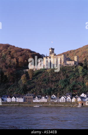 Coblence, Schloß Stolzenfels, Blick über den Rhein Banque D'Images