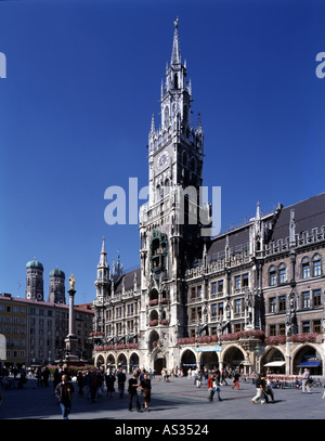 München, Neues Rathaus, Marienplatz Banque D'Images