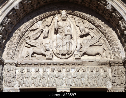 Arles, Kathedrale St.-Trophime, Westportal, Tympanon Banque D'Images