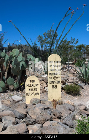 Tombes de cowboy au cimetière de Boot Hill Tombstone Arizona USA Banque D'Images