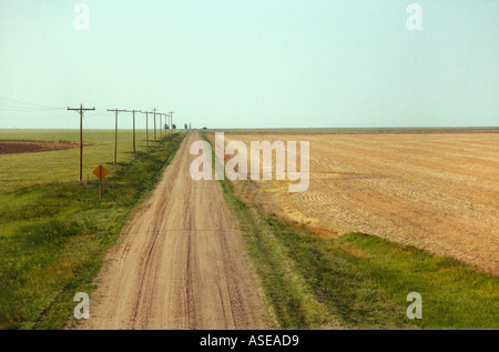 Long chemin de terre à travers farm country Banque D'Images