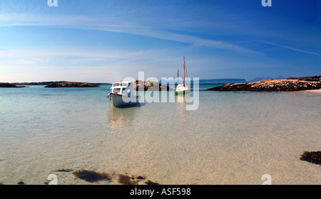 Retour d'Arisaig Loch nan Eilean Ceall Keppoch Ighe South Morar Scotland UK Europe Banque D'Images