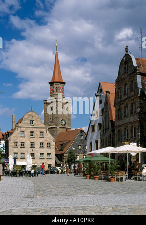 Fürth, Evang. Luth. Pfarrkirche St Michael, im Grünen Markt gesehen Stadtbild vom Banque D'Images