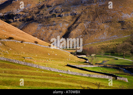 Entrée de Gordale Scar Malhamdale Angleterre Yorkshire Dales Banque D'Images