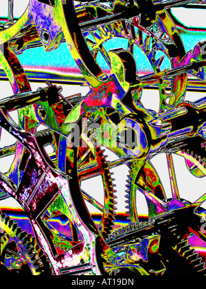 Skeleton clock detail, abstract Banque D'Images