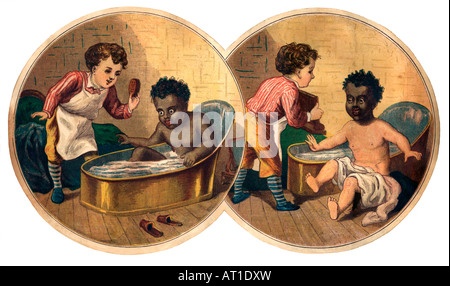 1800 publicité pour le savon, illustrant l'attitude victorienne pour les questions raciales Banque D'Images