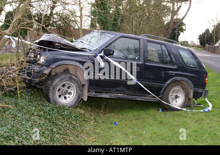 Accident de la circulation sur l'A38 Banque D'Images