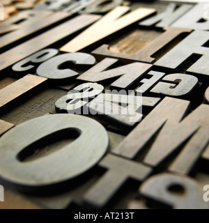 Lettres en bois ancien Banque D'Images