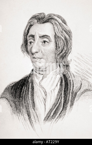 John Locke, 1632 - 1704. Philosophe et médecin anglais qui a fondé l'école de l'empirisme Banque D'Images