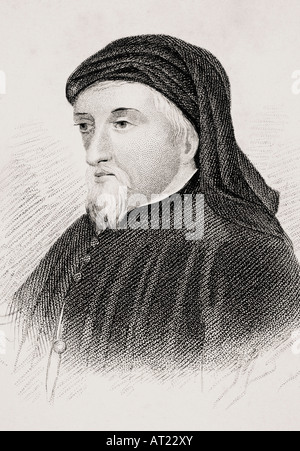 Geoffrey Chaucer, c. 1342/3 - 1400. Poète et auteur anglais. Banque D'Images