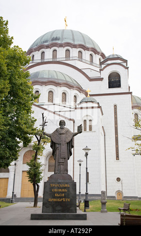 Saint Sava le monument situé en face de la cathédrale Saint-sava à Belgrade Banque D'Images