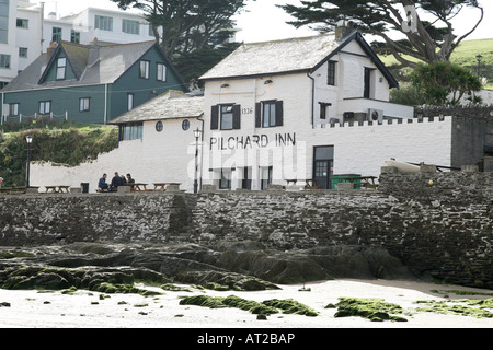 Pilchard Inn sur l'île de Burgh Bigbury sur mer. L'un des plus anciens pubs de la Grande-Bretagne. Banque D'Images