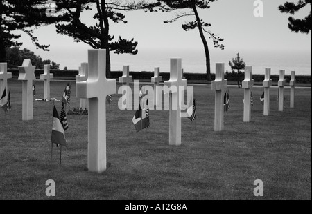 Cimetière Américain d'Omaha Beach Coleville sur Mer Normandie France Banque D'Images