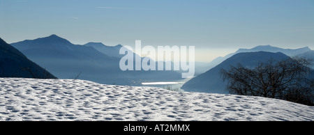 Vue panoramique sur les Alpes européennes de bre Banque D'Images