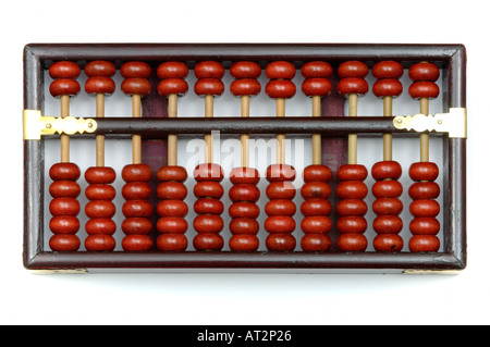 Rose de chine antique abacus sur fond blanc Banque D'Images