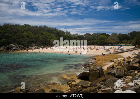 Shelly Beach, le chou Tree Bay réserve aquatique avec des personnes sur la plage Banque D'Images