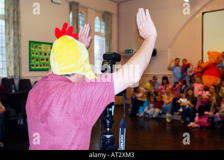 Photographe en chef des poulets mask Banque D'Images