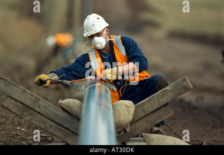 Pipeline de gaz pose l'Australie Banque D'Images