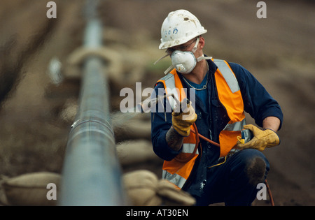 Pipeline de gaz pose l'Australie Banque D'Images