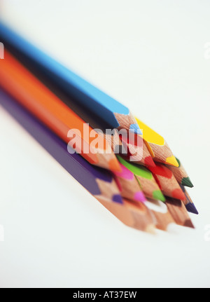 Un faisceau de crayons de couleur, close-up Banque D'Images