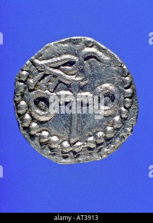 Au début Sceattas Anglo saxon de la monnaie d'argent. SCEATS Banque D'Images