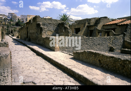 Vue panoramique des ruines d'Herculanum Herculanum Naples Napoli Campania Italie péninsule Italienne Italia Europe Banque D'Images