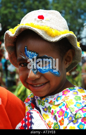 Jeune fille Goroka show PNG Banque D'Images