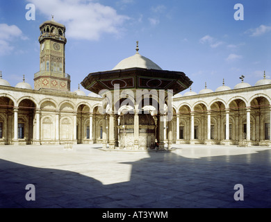 Géographie / voyages, Egypte, Le Caire, les bâtiments, l'architecture, les mosquées, mosquée d'albâtre, cour intérieure, arcade, Maures, Moyenne E Banque D'Images