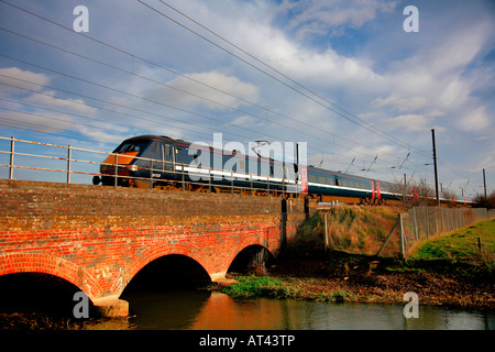 91132 National Express train électrique TVH UK Angleterre Lincolnshire Tallington Banque D'Images