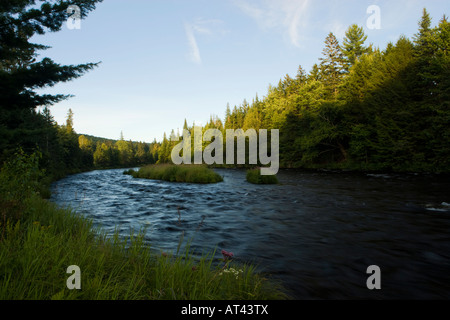 La rivière Connecticut à Pittsburg, New Hampshire. Banque D'Images