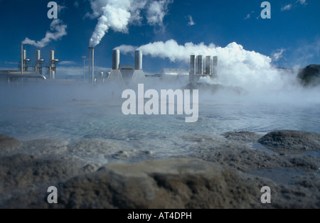 La centrale géothermique en Islande Banque D'Images