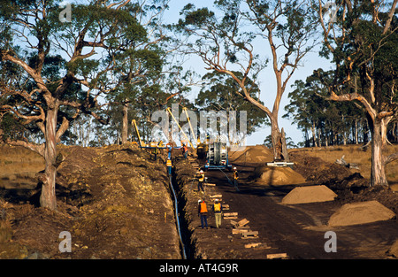 Pipeline de gaz pose l'Australie Banque D'Images