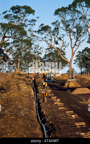 Pipeline de gaz pose l'Australie Banque D'Images