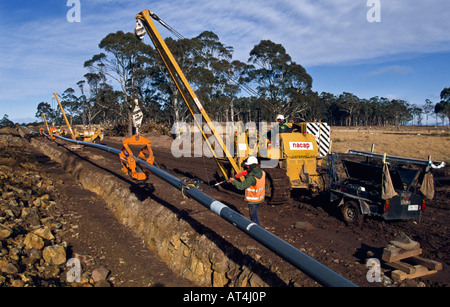 Pipeline de gaz pose l'Australie Banque D'Images