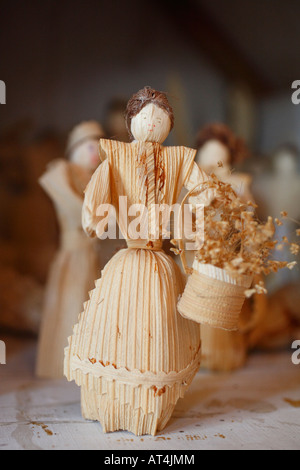 Açores : artisanat : Dolls fabriqués à partir de feuilles de maïs Banque D'Images