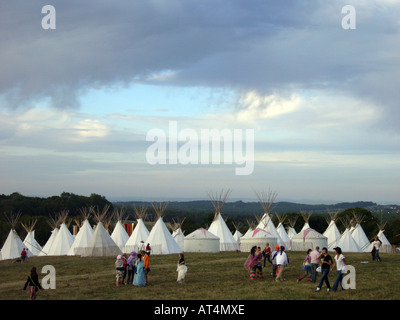 Au Bestival 2006 Tipis, île de Wight, au Royaume-Uni. Banque D'Images