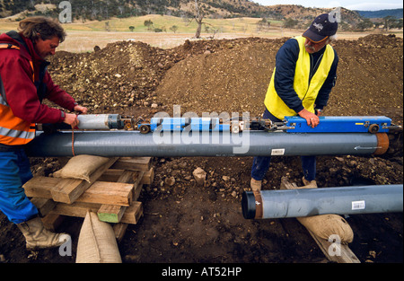 Pipeline de gaz pose l'Australie Banque D'Images