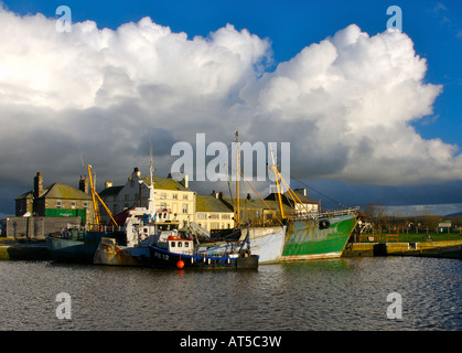 Bateaux amarrés dans le petit port de Glasson Dock, près de Lancaster, Lancashire, UK Banque D'Images