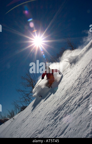 Ski hors piste à Ghisonaccia Corse France Banque D'Images