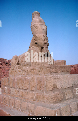 Un sphinx. Wadi al-sebua, nouvelle sebua, Haute Egypte, Egypte. un sphinx de Wadi al-sebua en Égypte. Haute Egypte / Nubie, Egypte. un sphinx de Wadi al-sebua en Égypte. Banque D'Images