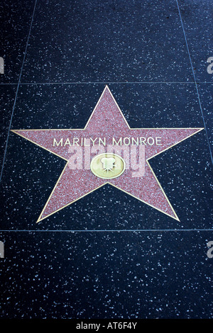 Marilyn Monroe Star Walk of Fame sur Hollywood Los Angeles Banque D'Images