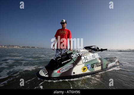 WORLD JET SKI À OCEANSIDE BEACH LOS ANGELES CALIFORNIE CURTIS TAYLOR FREESTYLE CHAMPION DU MONDE Banque D'Images