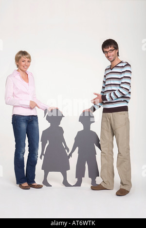 Jeune couple, smiling, portrait Banque D'Images