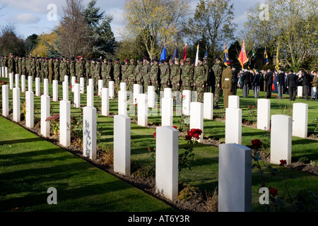 Rememberance Day Service au cimetière de Stonefall, Harrogate. Banque D'Images