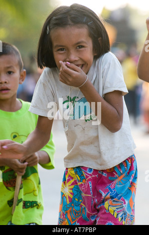Les enfants dans le nord est de la Thaïlande l'Isan Banque D'Images